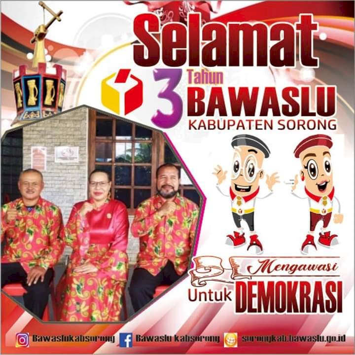 HUT 3 TAHUN, BAWASLU KABUPATEN SORONG MENATAP DEMOKRASI DIMASA PANDEMI