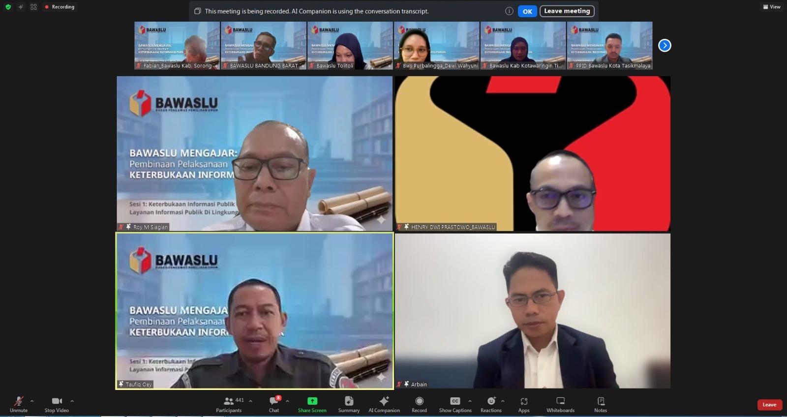 Bawaslu Kabupaten Sorong Tingkatkan Kapasitas PPID melalui Bawaslu Mengajar tentang Keterbukaan Informasi Publik